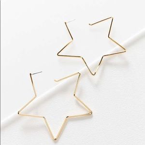 18K gold plated star hoop earrings